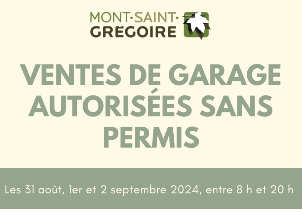 Ventes de garage autorisées sans permis