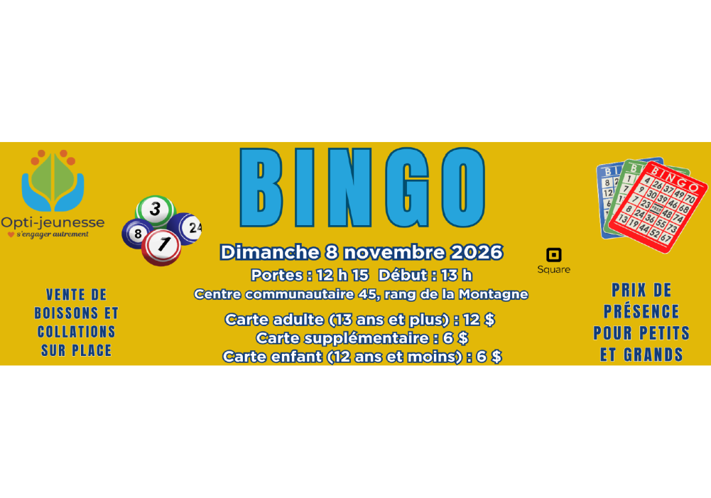 Bingo du Club Opti-Jeunesse