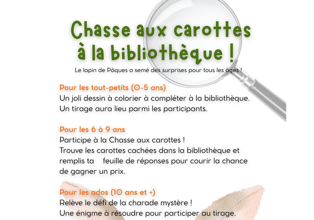 Chasse aux carottes à la bibliothèque