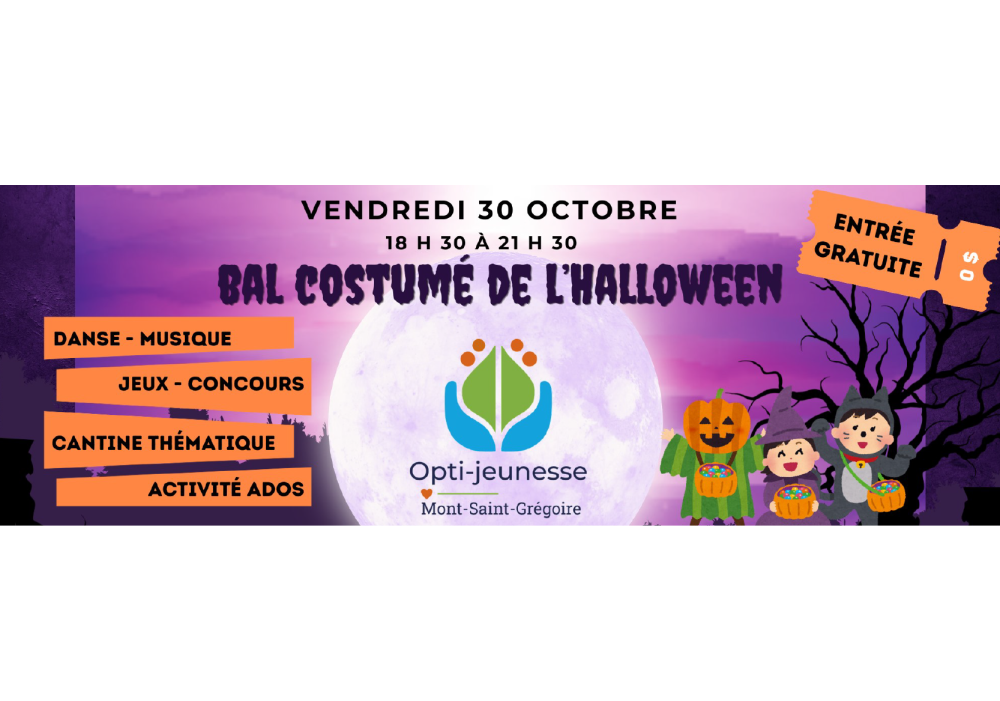 Bal costumé de l’halloween organisé par le Club Opti-jeunesse