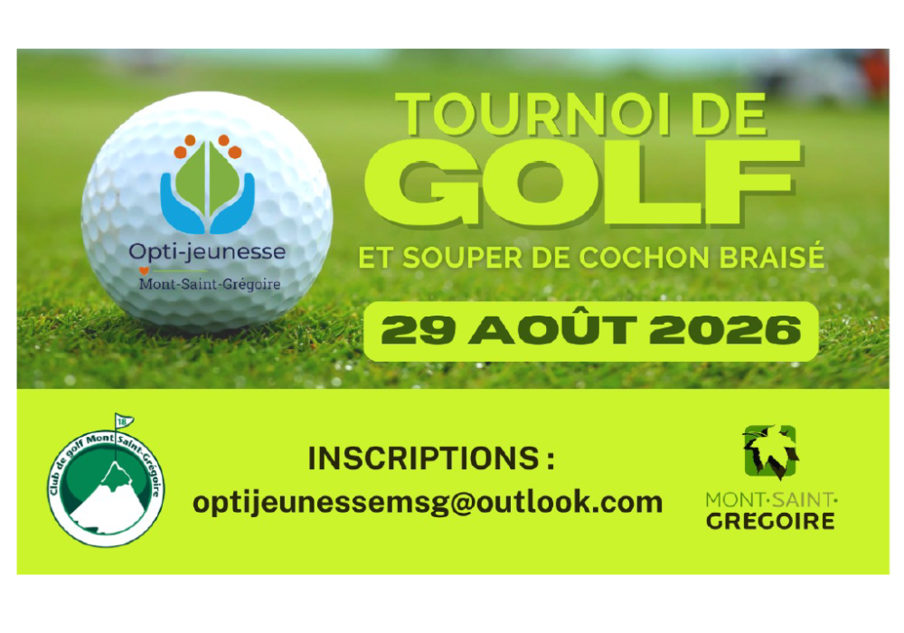 Tournoi de golf et souper cochon braisé du Club Opti-jeunesse