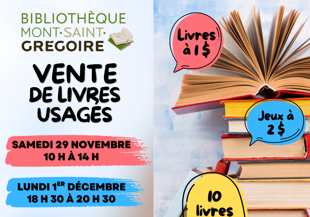 Vente de livres usagés à la bibliothèque