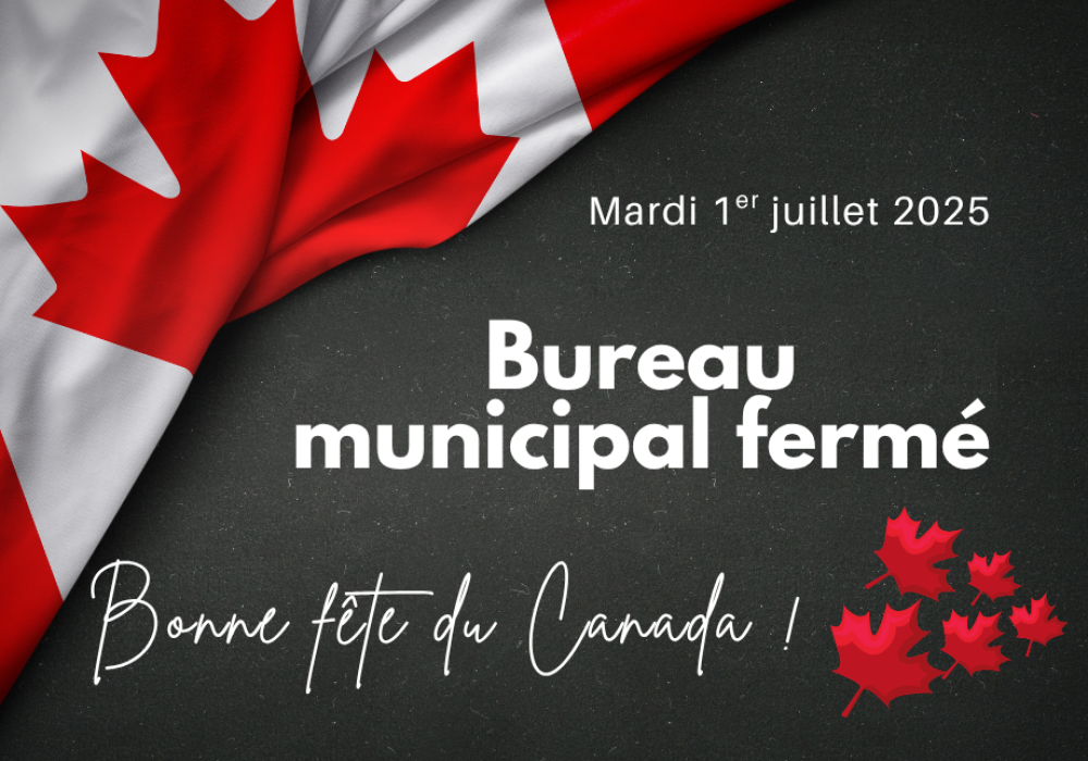 Bureau municipal fermé le mardi 1er juillet 2025