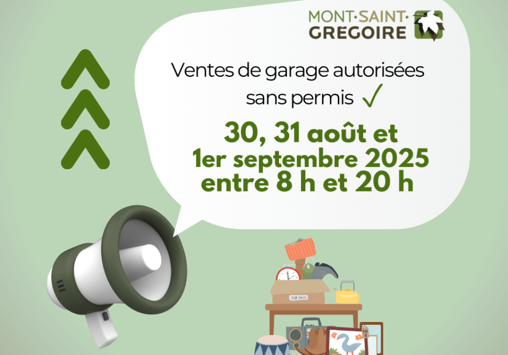 Ventes de garage autorisées sans permis