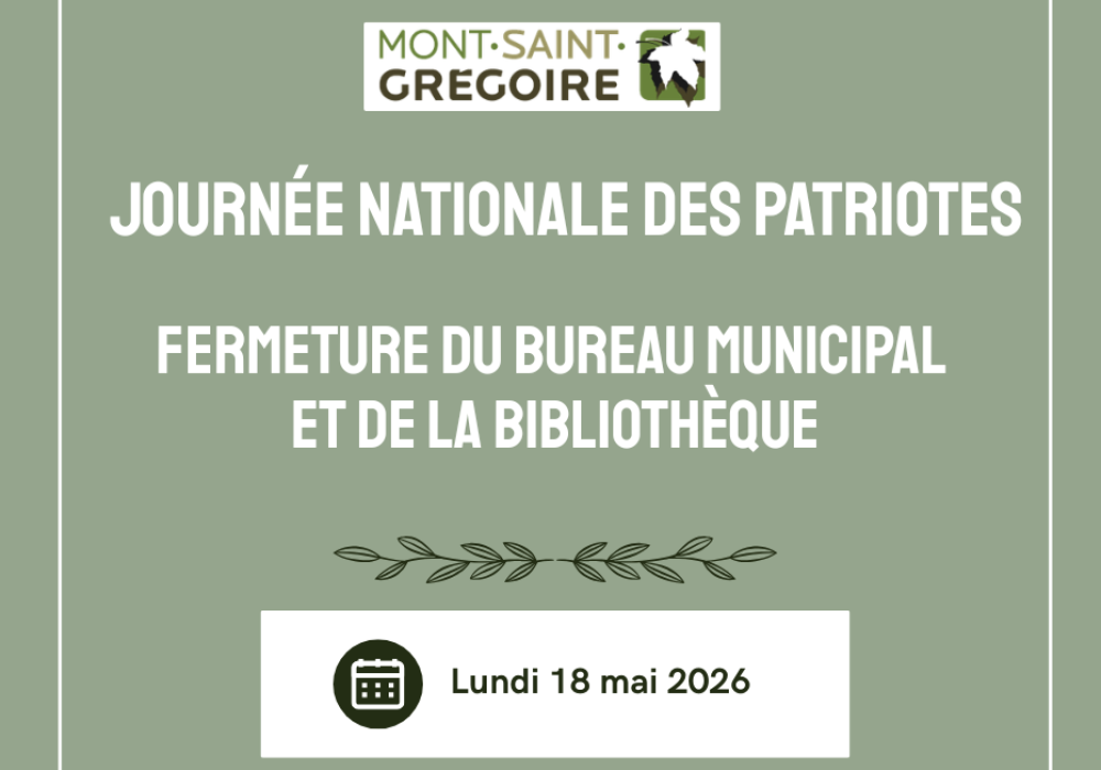 Fermeture du bureau municipal et de la bibliothèque le 18 mai 2026